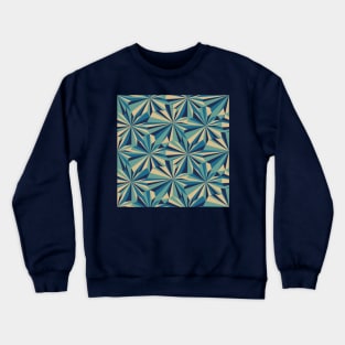 Retro Abstract Blue Geometry Crewneck Sweatshirt